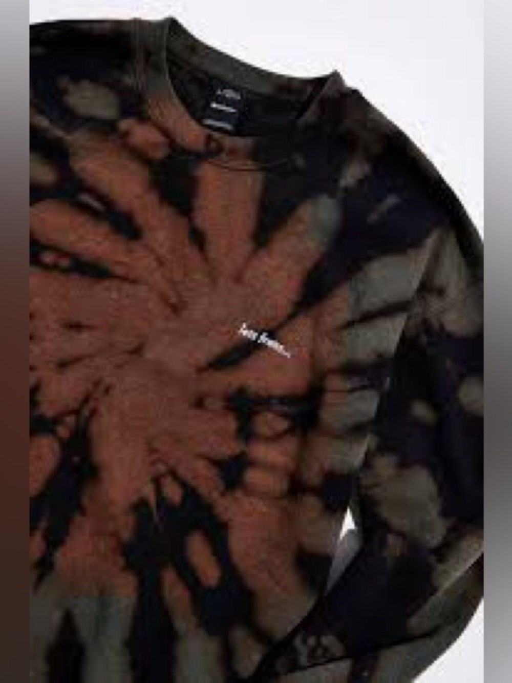 Bleached Tie-Dye Crewneck Sweatshirt - Brown/Black